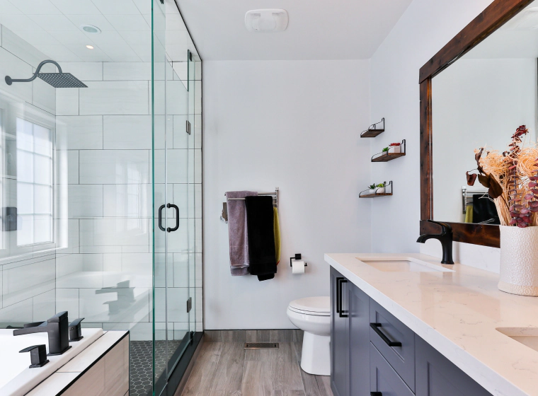 bathroom with shower and sink