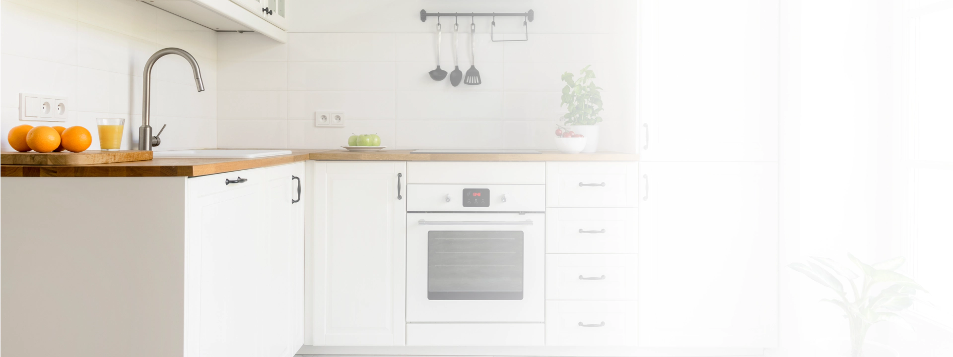 simple white kitchen area